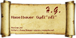 Haselbauer Győző névjegykártya
